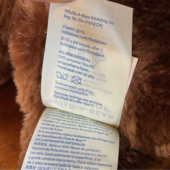 NWT Build A Bear NFL New York Giants Plush Bear Brown Red Blue - Picture 9 of 14